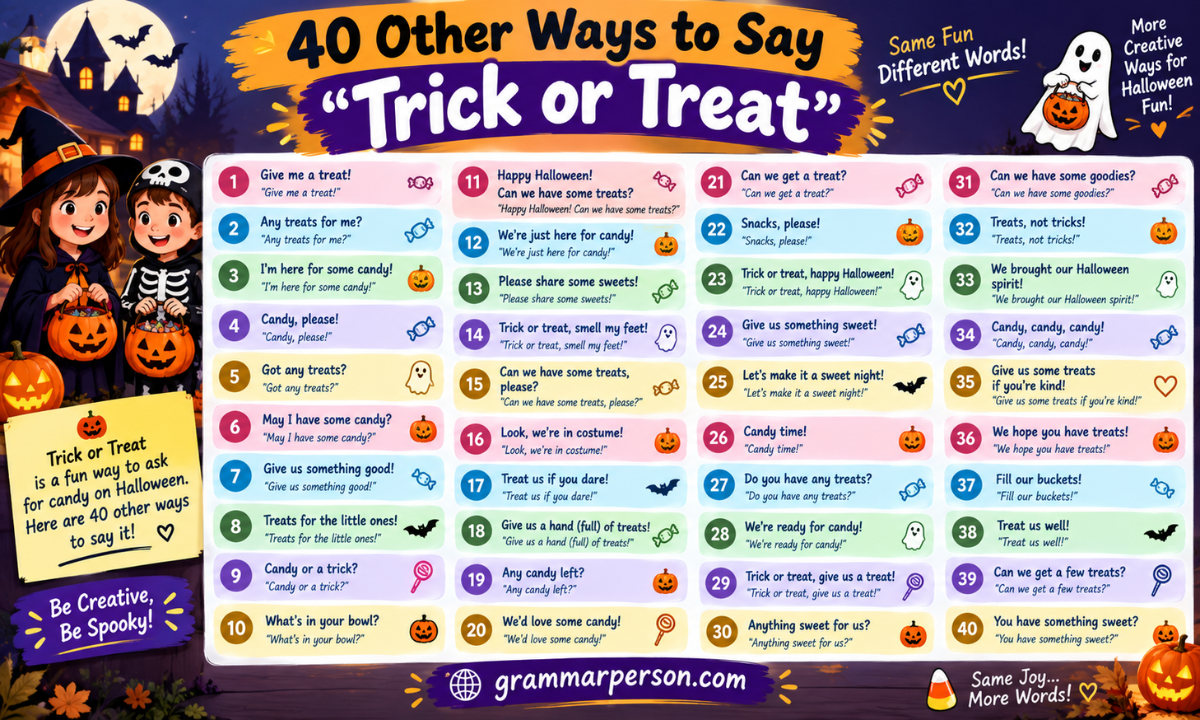 40 Other Ways to Say "Trick or Treat